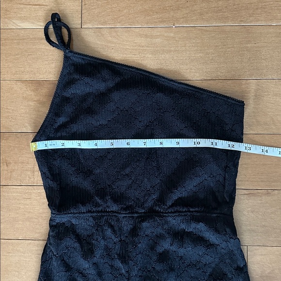 ZARA NWT Black One Shoulder Ribbed Knit Bodycon Romper Size S - Picture 9 of 11